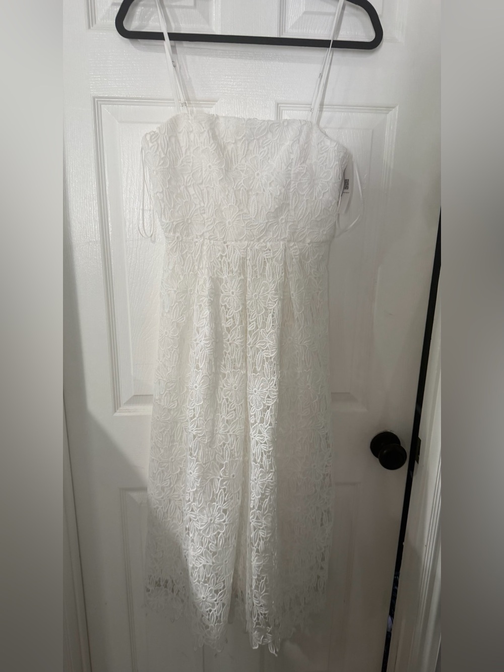 Astr White Lace Dress with Spaghetti Straps